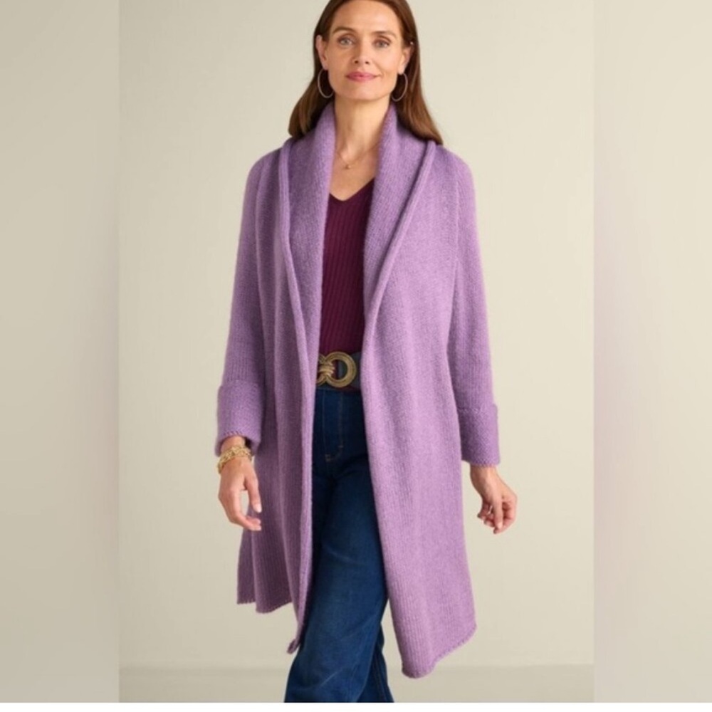 Soft Surroundings Purple Telluride Wool And Mohair Cardigan M